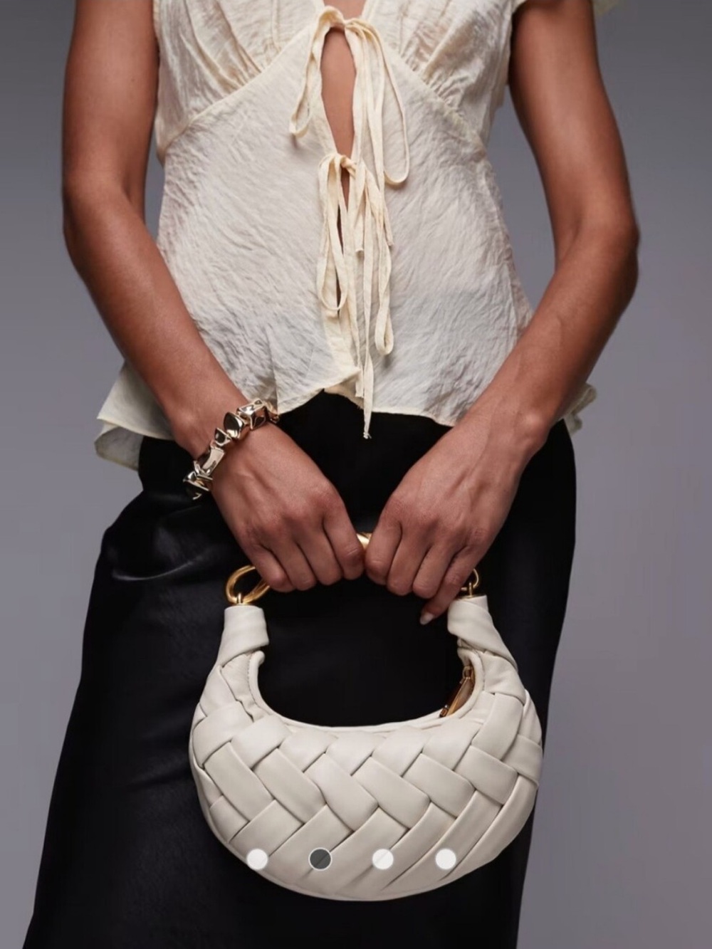 JW PEI Orla Weave Handbag white ivory